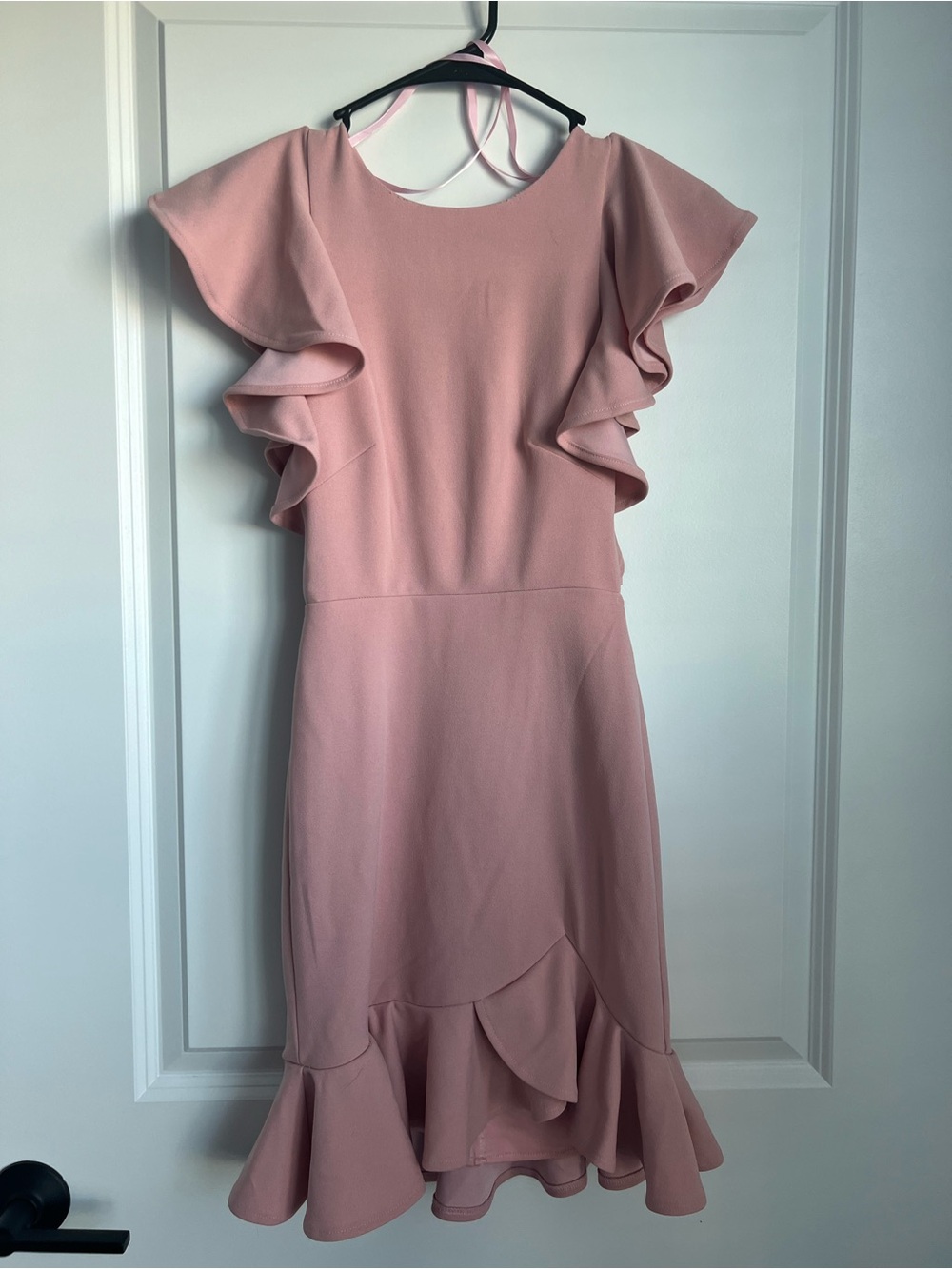 Hello Molly Dusty Pink Ruffle Midi Dress